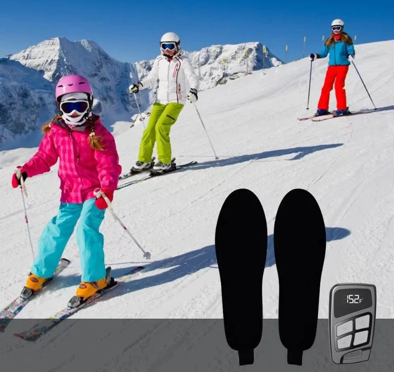 Unisex USB Heated Shoe Insoles with Remote Control Feet Warm Sock Pad Mat Electric Heater Pads Foot Warmers