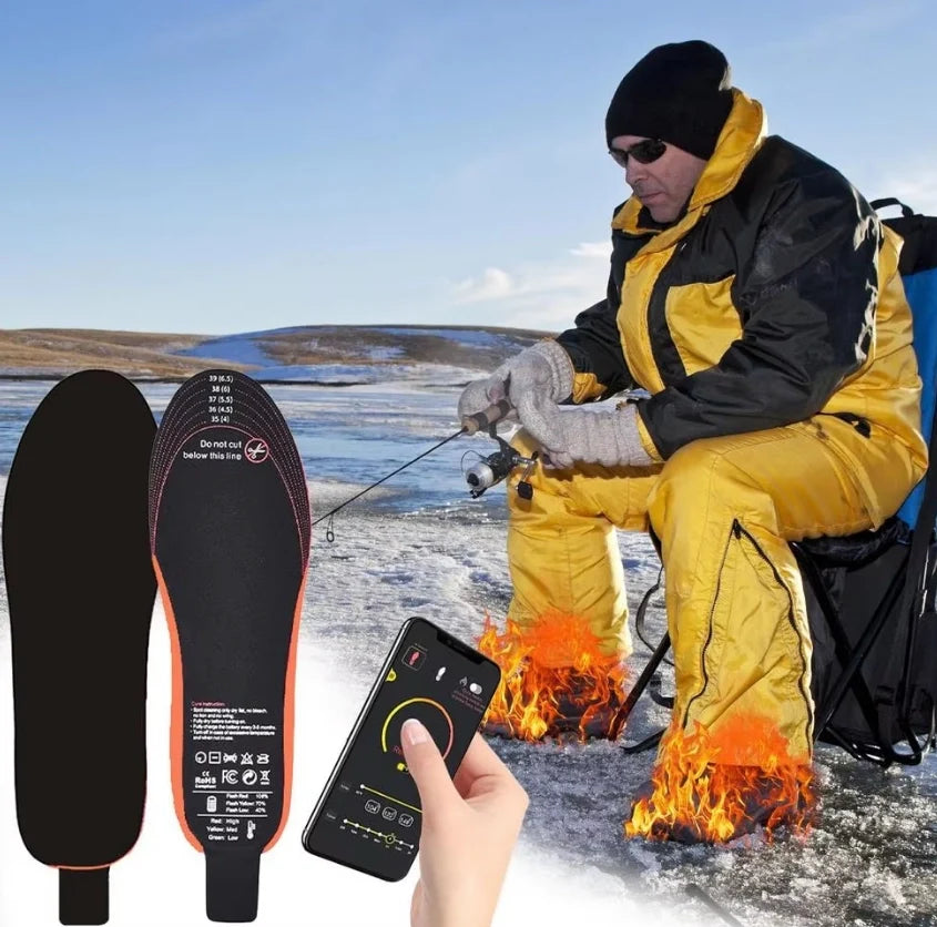 Unisex USB Heated Shoe Insoles with Remote Control Feet Warm Sock Pad Mat Electric Heater Pads Foot Warmers