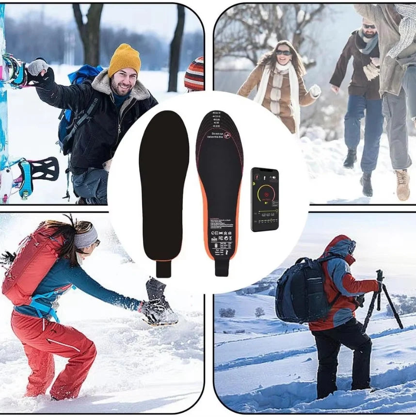 Unisex USB Heated Shoe Insoles with Remote Control Feet Warm Sock Pad Mat Electric Heater Pads Foot Warmers