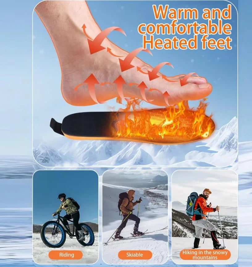 Unisex USB Heated Shoe Insoles with Remote Control Feet Warm Sock Pad Mat Electric Heater Pads Foot Warmers