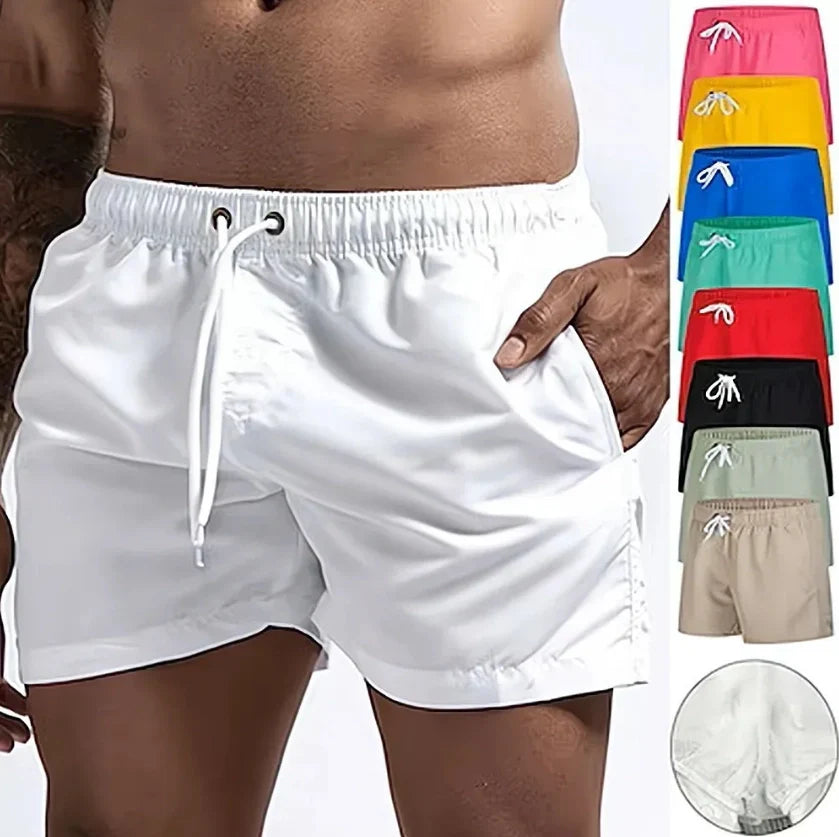 Men's Beach Shorts Quick Dry, Breathable Swim Trunks with Pockets for Swimming, Surfing