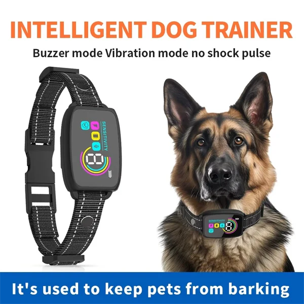 Smart Automatic Anti-Barking Dog Collar – Rechargeable Bark Stopper with HD Digital Display, IP67 Waterproof, Safe & Effective Dog Training Collar