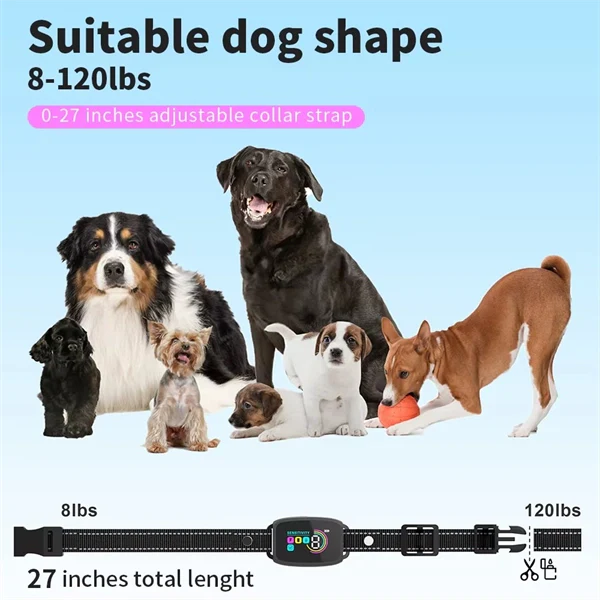 Smart Automatic Anti-Barking Dog Collar – Rechargeable Bark Stopper with HD Digital Display, IP67 Waterproof, Safe & Effective Dog Training Collar