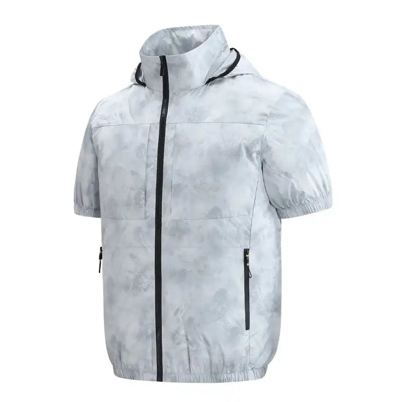 Smart Cooling Short Sleeve Shirt with Built-in Fan - Portable AC Wear for Outdoor Camping