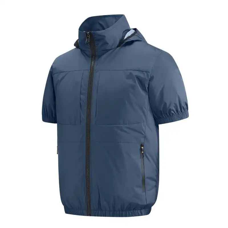 Smart Cooling Short Sleeve Shirt with Built-in Fan - Portable AC Wear for Outdoor Camping