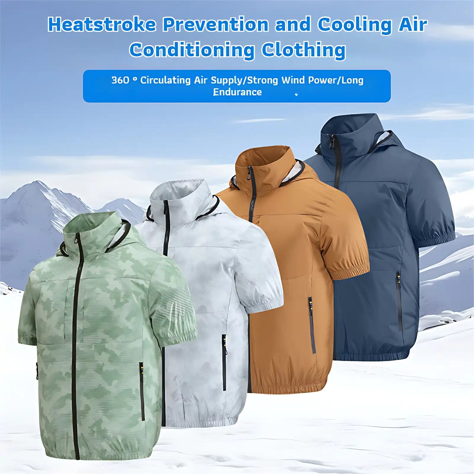 Smart Cooling Short Sleeve Shirt with Built-in Fan - Portable AC Wear for Outdoor Camping