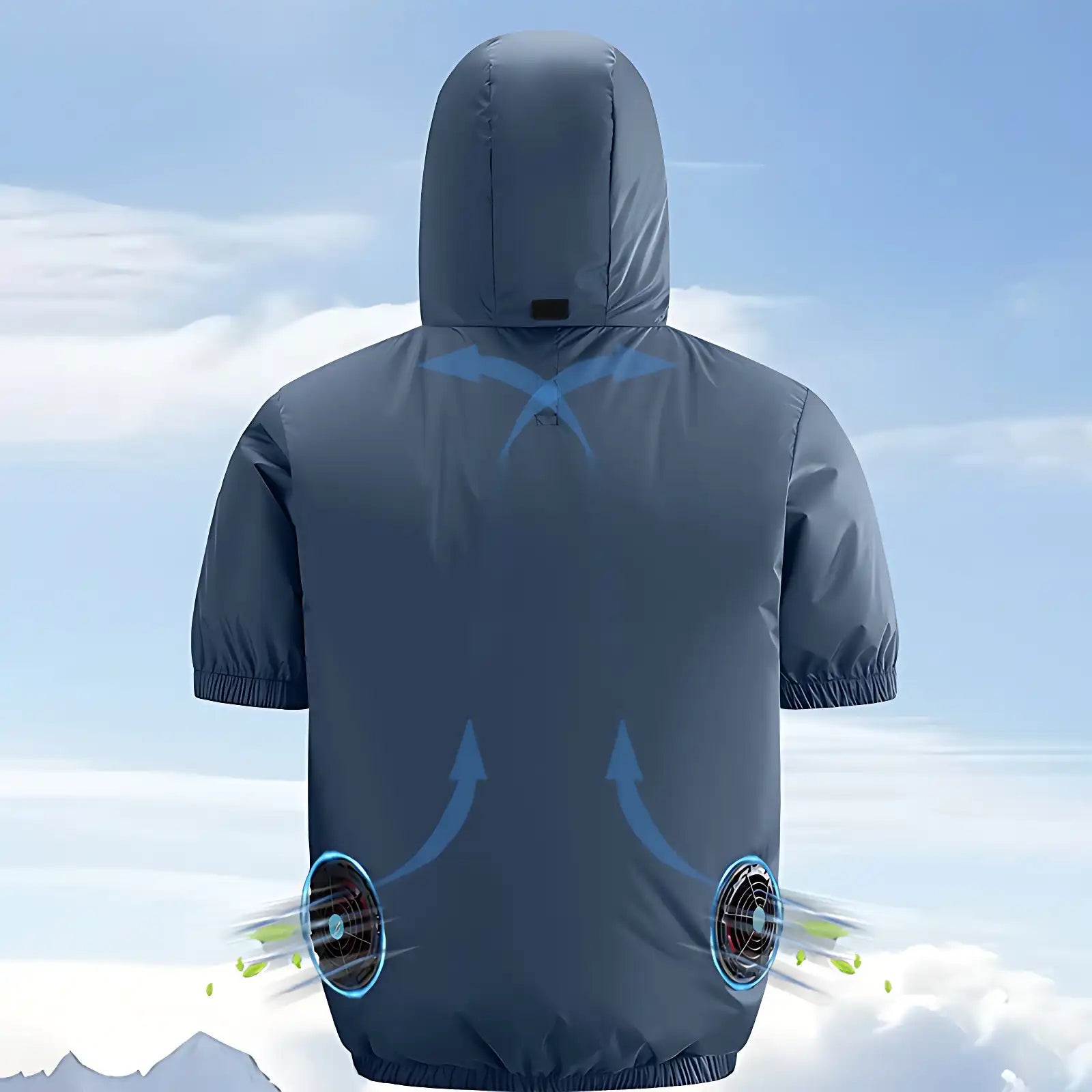 Smart Cooling Short Sleeve Shirt with Built-in Fan - Portable AC Wear for Outdoor Camping