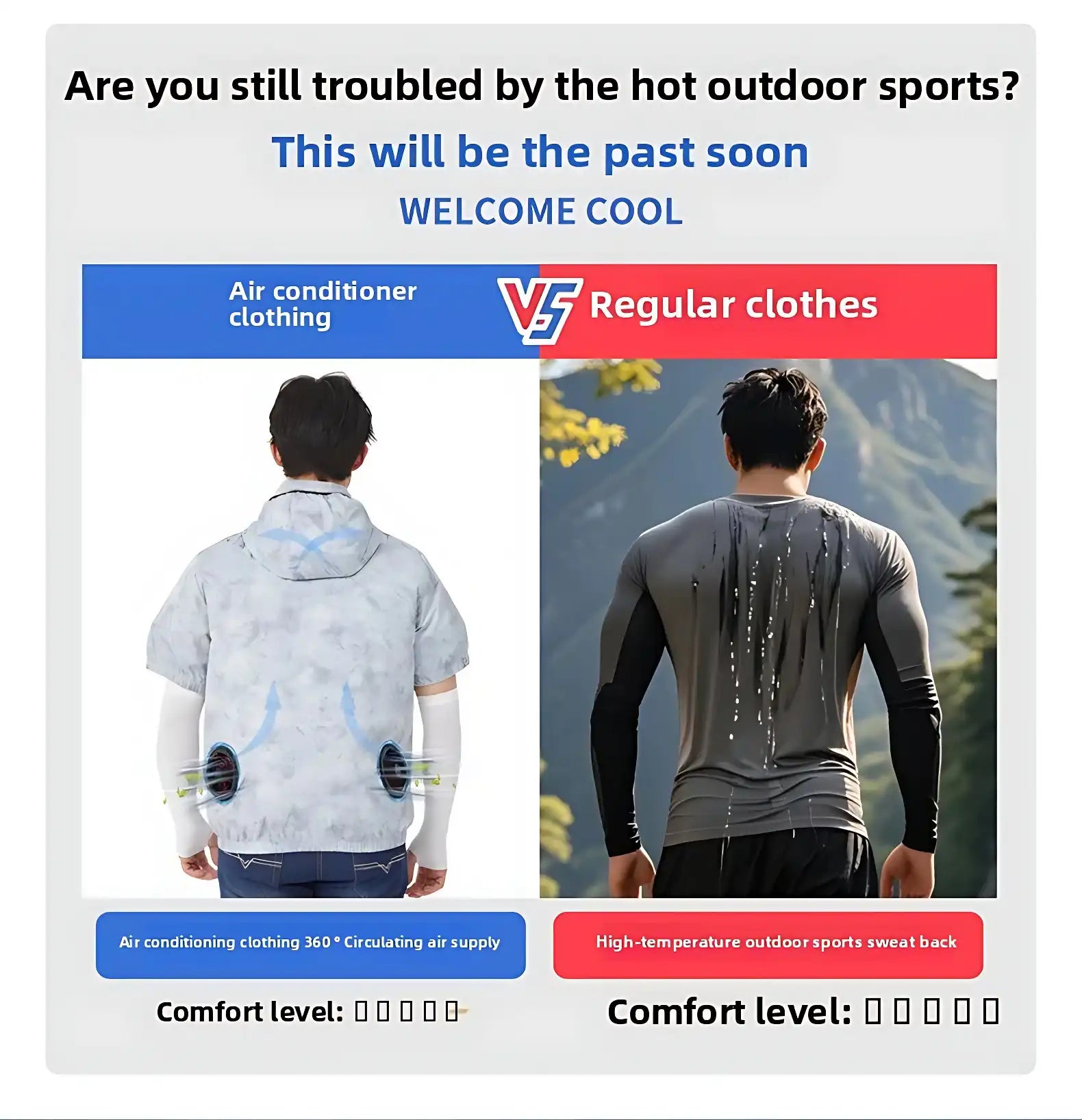 Smart Cooling Short Sleeve Shirt with Built-in Fan - Portable AC Wear for Outdoor Camping