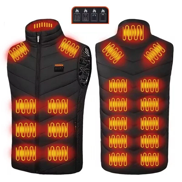 Smart Heated Vest - Adjustable Temperature Control Body Warmer for Outdoor Activities