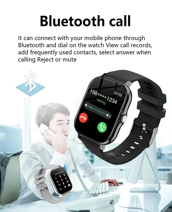 2025 Bluetooth Smartwatch with Phone Call & Fitness Tracker for Men and Women – Compatible with Android & iOS