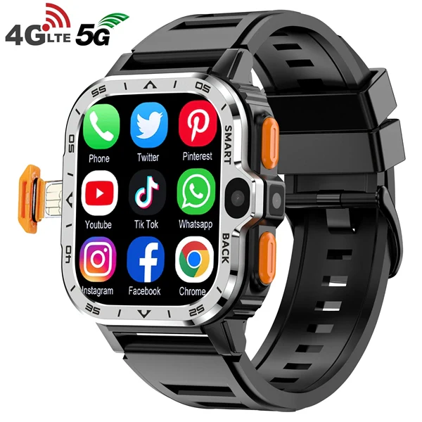 Smart Watch for Men with GPS, HD Dual Camera, 16/64GB Storage, 2G/4G SIM, NFC, Wi-Fi, Fast Internet Access