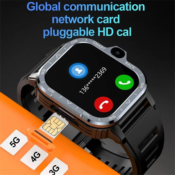 Smart Watch for Men with GPS, HD Dual Camera, 16/64GB Storage, 2G/4G SIM, NFC, Wi-Fi, Fast Internet Access