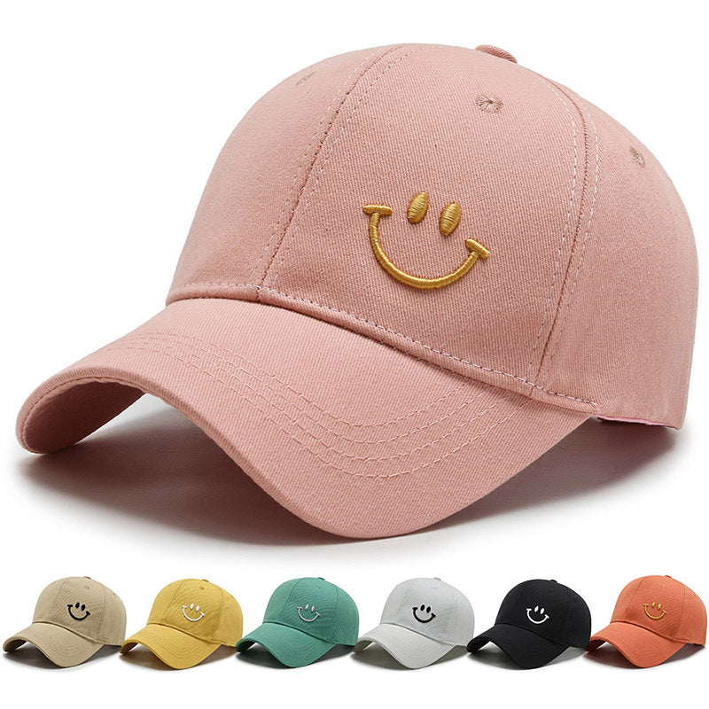 Smiley Face Embroidery Cotton Baseball Cap