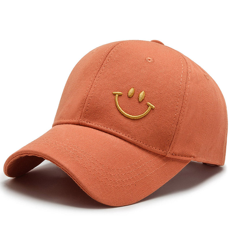 Smiley Face Embroidery Cotton Baseball Cap