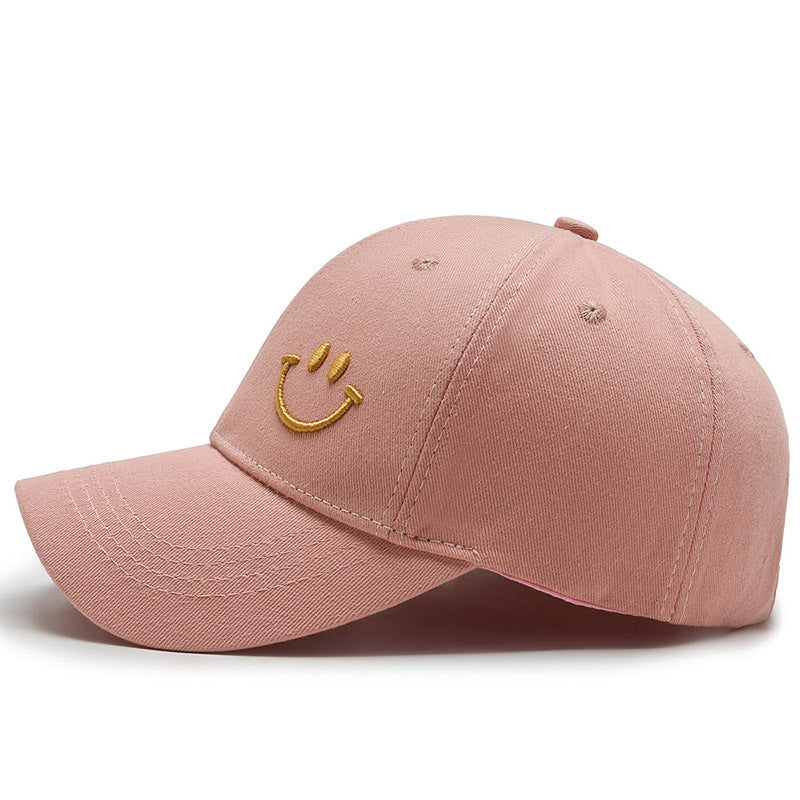 Smiley Face Embroidery Cotton Baseball Cap
