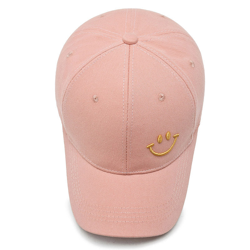 Smiley Face Embroidery Cotton Baseball Cap