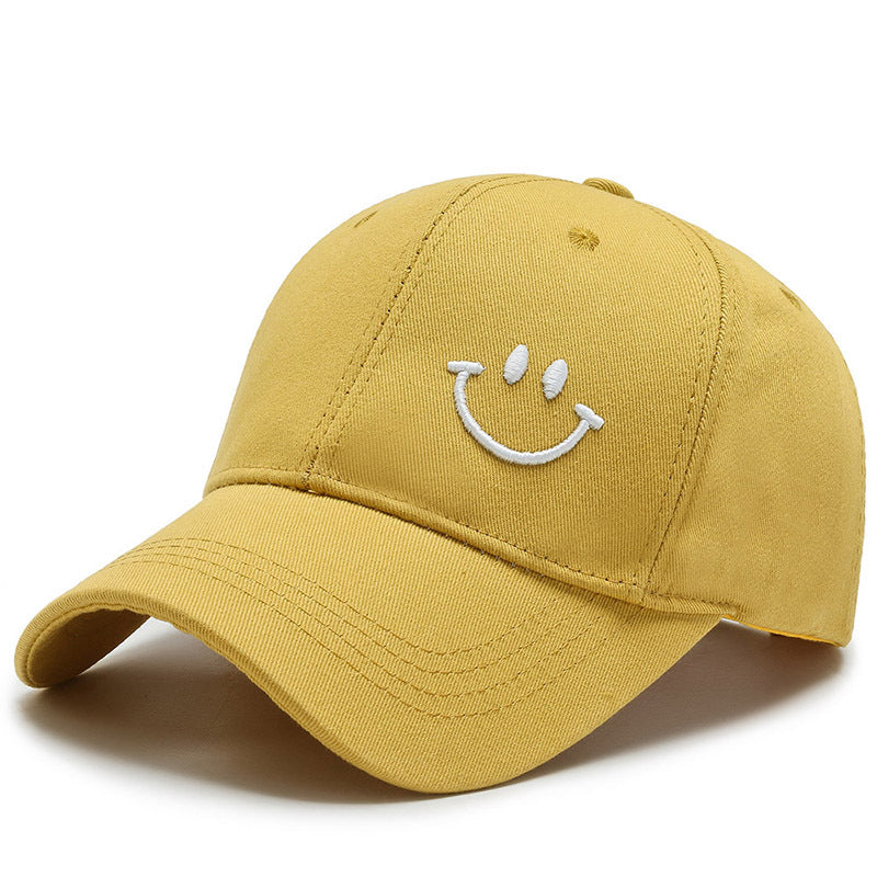 Smiley Face Embroidery Cotton Baseball Cap