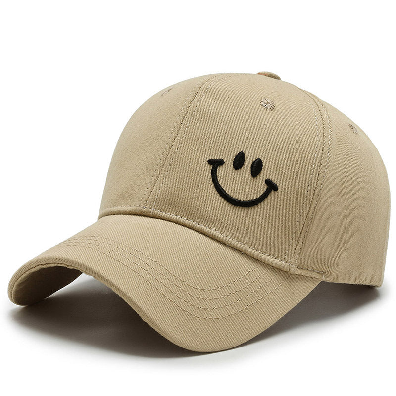 Smiley Face Embroidery Cotton Baseball Cap