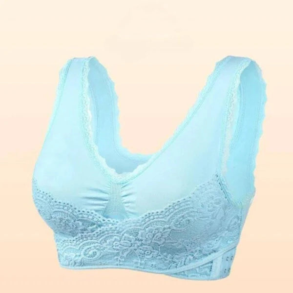 Soft Corset Bra Front Cross Side Buckle Lace Bras