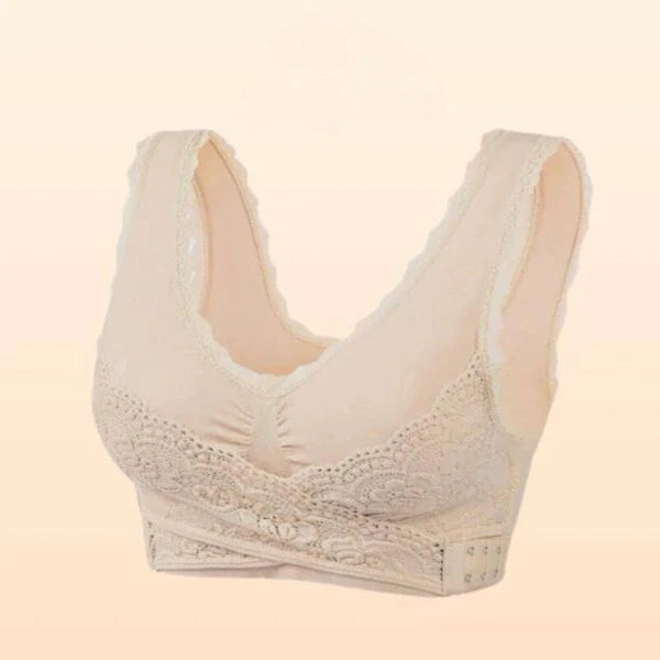 Soft Corset Bra Front Cross Side Buckle Lace Bras