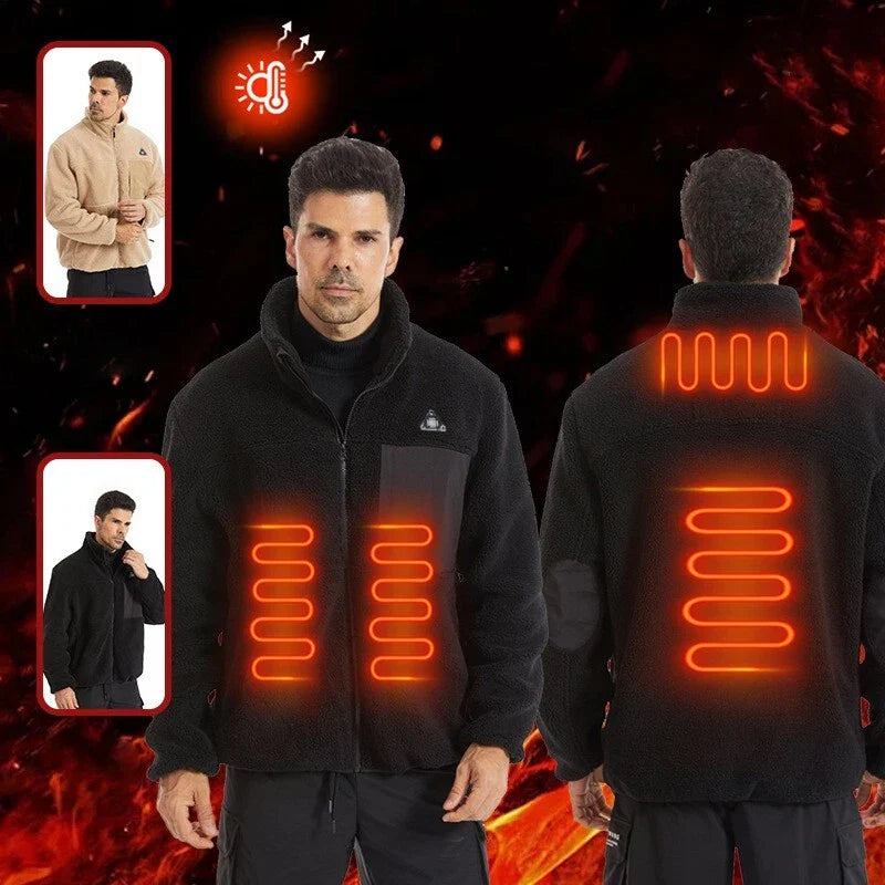 Soft Heated Winter Jacket - 4 Heat Zones, USB (For Men & Women)