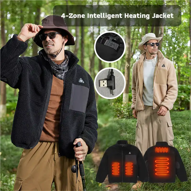 Soft Heated Winter Jacket - 4 Heat Zones, USB (For Men & Women)