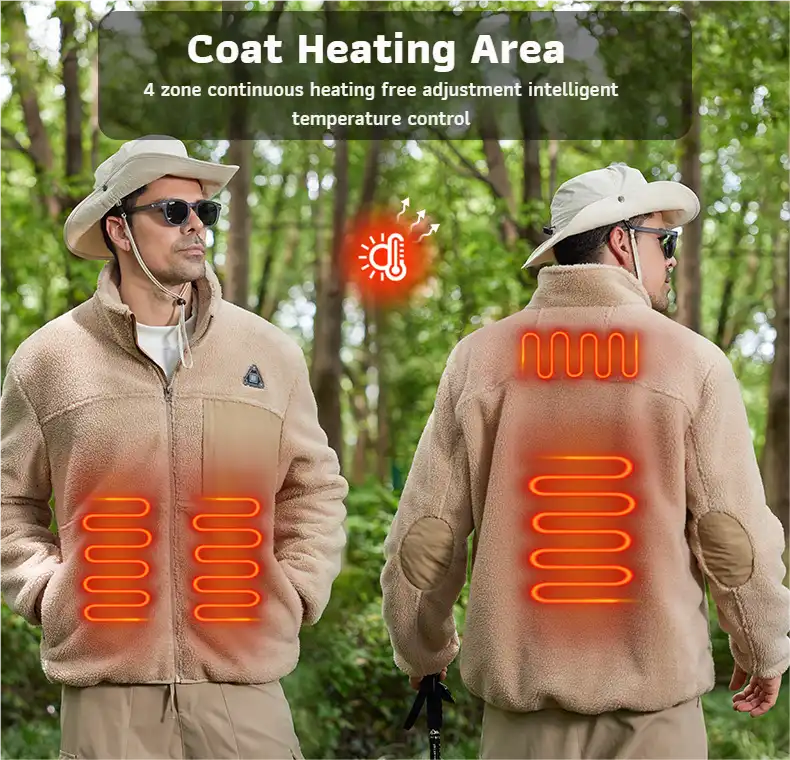 Soft Heated Winter Jacket - 4 Heat Zones, USB (For Men & Women)