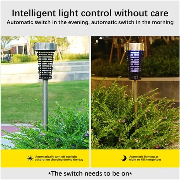 Solar-Powered Outdoor Mosquito Killer Lamp – Waterproof LED Garden Light & Insect Zapper for Patio, Yard & Camping