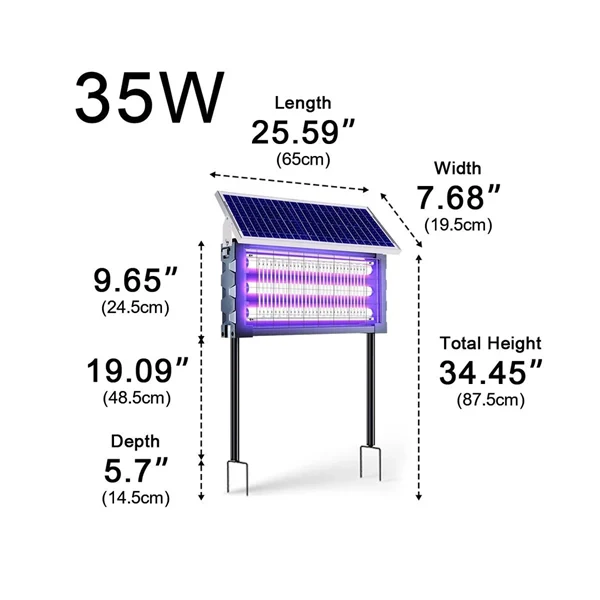 Solar-Powered UV Mosquito & Insect Zapper – Outdoor Electric Fly Trap for Garden, Yard & Patio