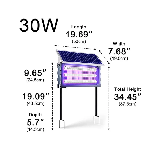 Solar-Powered UV Mosquito & Insect Zapper – Outdoor Electric Fly Trap for Garden, Yard & Patio