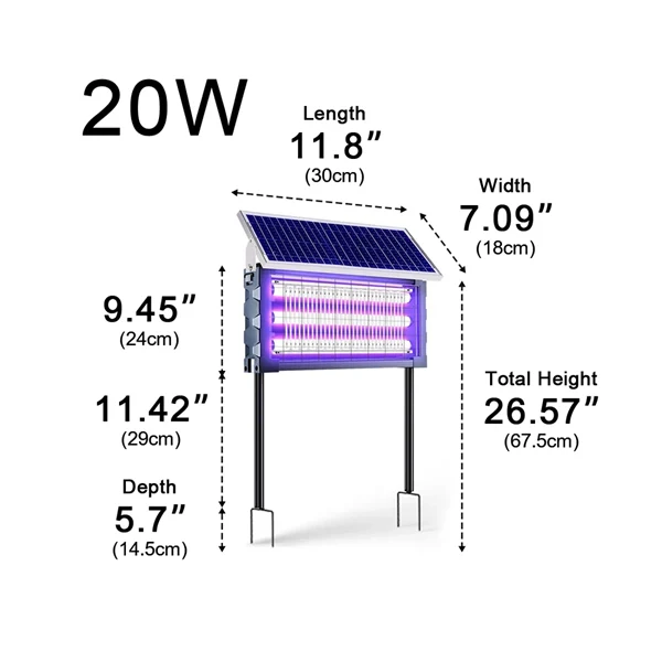 Solar-Powered UV Mosquito & Insect Zapper – Outdoor Electric Fly Trap for Garden, Yard & Patio