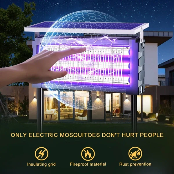 Solar-Powered UV Mosquito & Insect Zapper – Outdoor Electric Fly Trap for Garden, Yard & Patio
