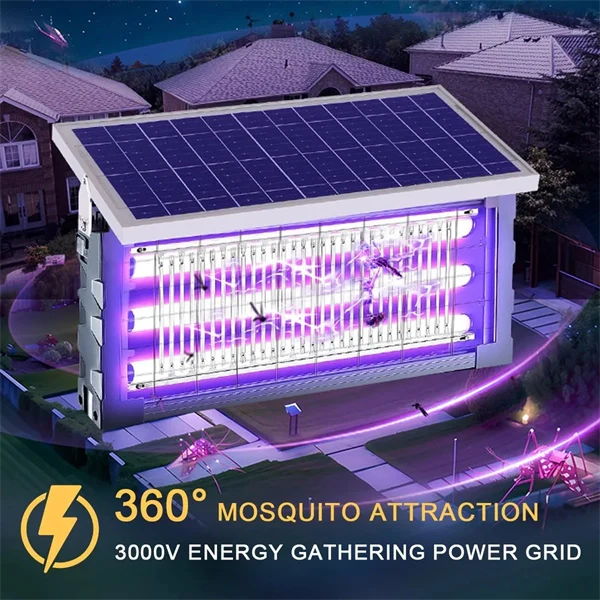 Solar-Powered UV Mosquito & Insect Zapper – Outdoor Electric Fly Trap for Garden, Yard & Patio