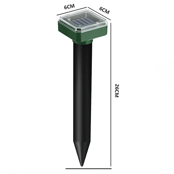 Solar-Powered Ultrasonic Animal Repeller – Outdoor Mole, Snake, Gopher, Groundhog, Bat, and Dog Repellent with Polysilicon Solar Panel