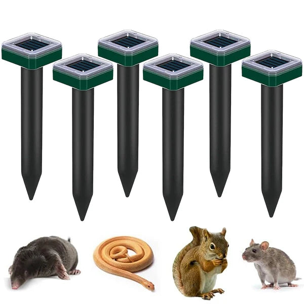 Solar-Powered Ultrasonic Animal Repeller – Outdoor Mole, Snake, Gopher, Groundhog, Bat, and Dog Repellent with Polysilicon Solar Panel