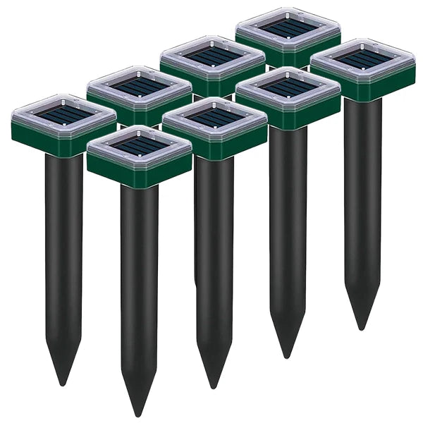 Solar-Powered Ultrasonic Animal Repeller – Outdoor Mole, Snake, Gopher, Groundhog, Bat, and Dog Repellent with Polysilicon Solar Panel