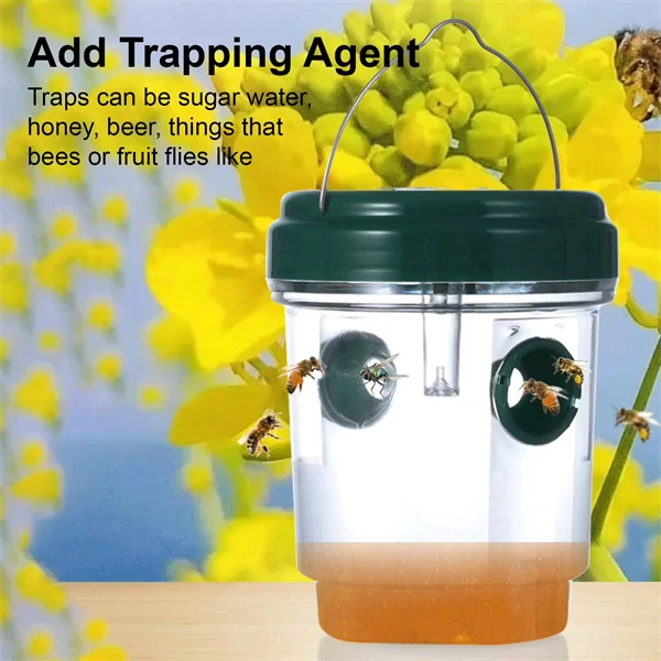 Solar-Powered Wasp & Bee Trap Light – Waterproof, Non-Toxic, Reusable Hanging Hornet Trap for Outdoor Garden Protection