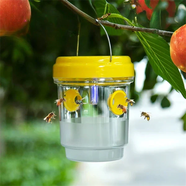 Solar-Powered Wasp & Bee Trap Light – Waterproof, Non-Toxic, Reusable Hanging Hornet Trap for Outdoor Garden Protection