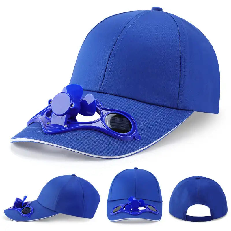 Solar Fan Baseball Cap - Cooling UV Protection & USB Rechargeable for Outdoor