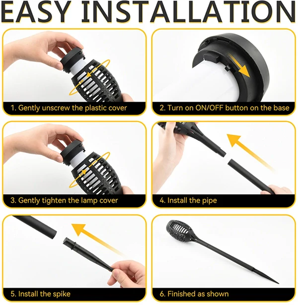 Solar LED Flame Lamp Outdoor Fire LED Lights Lawn Flame Flickering Torch Light