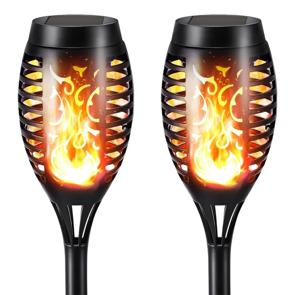 Solar LED Flame Lamp Outdoor Fire LED Lights Lawn Flame Flickering Torch Light