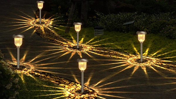 Solar LED Pathway Lights Outdoor-Stainless Steel