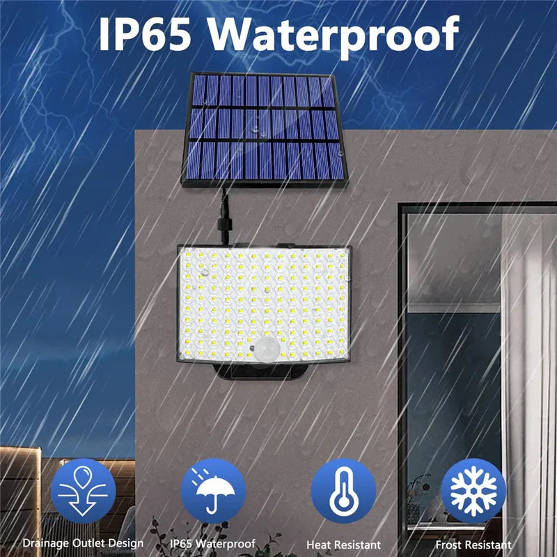 Solar Motion Sensor Wall Light - 234 LED, IP65 Waterproof