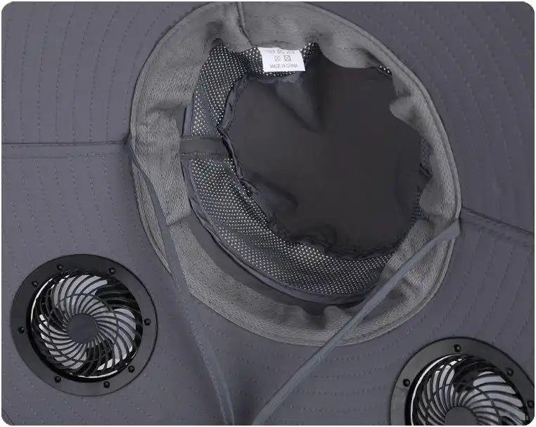 Solar Powered Dual Fan Sun Hat - Wide Brim, Quick-Dry, Waterproof for Outdoor Hiking, Fishing - Unisex Fisherman Cap