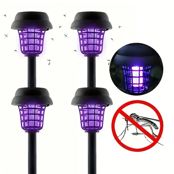Solar Powered Waterproof Mosquito Killer Lamp – Outdoor Electric Fly Trap & Insect Zapper for Garden & Yard