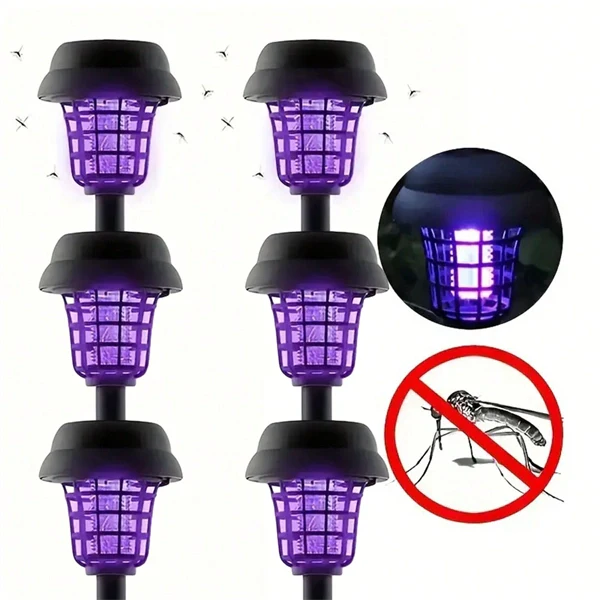 Solar Powered Waterproof Mosquito Killer Lamp – Outdoor Electric Fly Trap & Insect Zapper for Garden & Yard