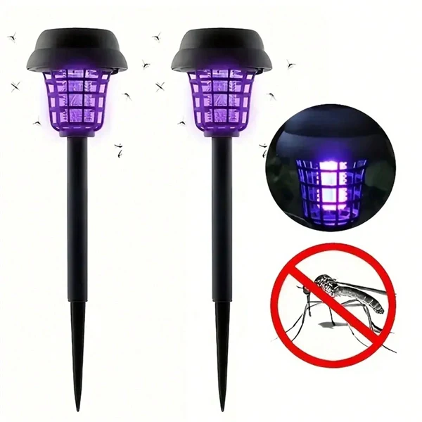 Solar Powered Waterproof Mosquito Killer Lamp – Outdoor Electric Fly Trap & Insect Zapper for Garden & Yard