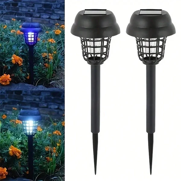 Solar Powered Waterproof Mosquito Killer Lamp – Outdoor Electric Fly Trap & Insect Zapper for Garden & Yard