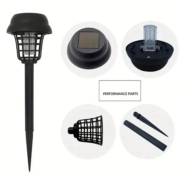 Solar Powered Waterproof Mosquito Killer Lamp – Outdoor Electric Fly Trap & Insect Zapper for Garden & Yard