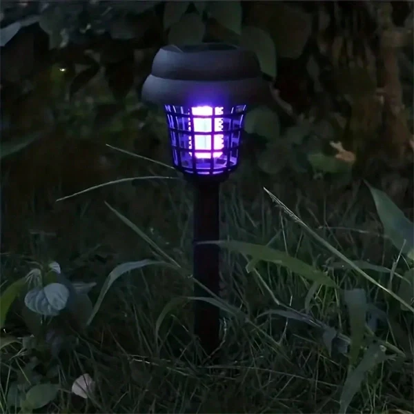 Solar Powered Waterproof Mosquito Killer Lamp – Outdoor Electric Fly Trap & Insect Zapper for Garden & Yard